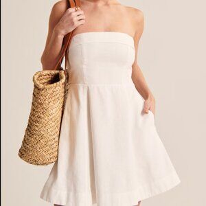 Abercrombie & Fitch | Strapless Linen-Blend Midi Dress